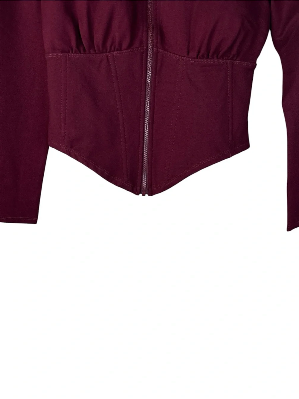 TA3 Long Sleeve Corsety Top Dark Cherry Built-In Shapewear NWT | Large - Picture 3 of 13